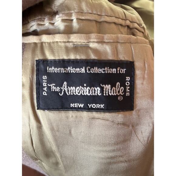 Vintage The American Male Wool Military-Style Overcoat Double-Breasted Size 46 - Picture 6 of 8